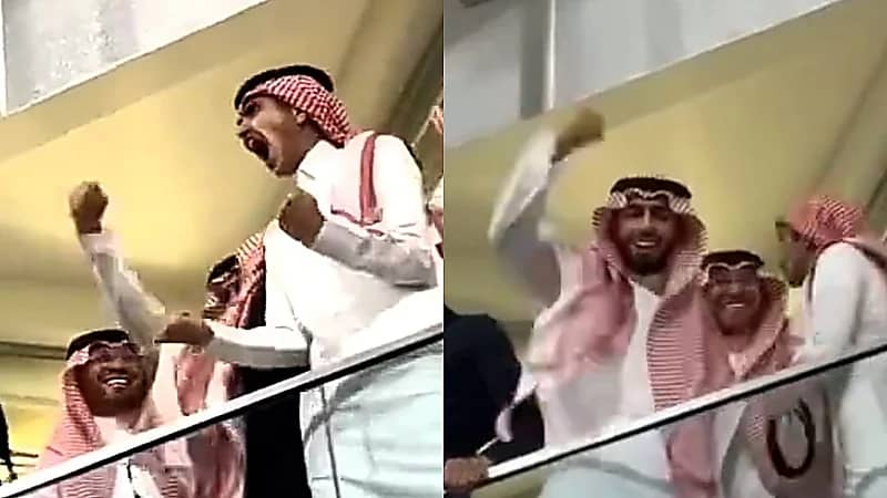 فرحة رئيس الشباب بعد الهدف الأول ضد الهلال .. فيديو