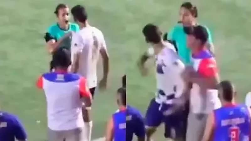 لاعب يصفع حكمة على وجهها بعد طرده .. فيديو