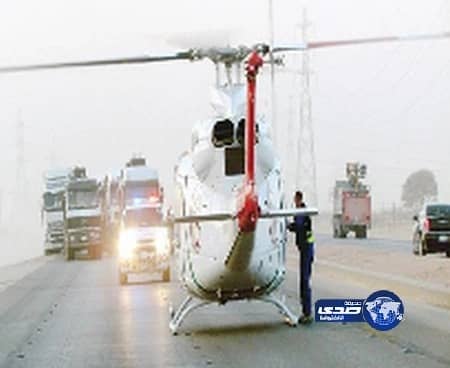 الإسعاف الطائر: يباشر حادثاَ في ثمامة الرياض