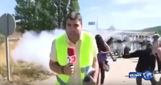 بالفيديو.. مراسل تلفزيوني ينجو من الموت بأعجوبة