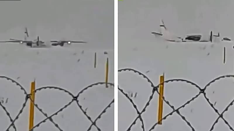 مشهد يحبس الأنفاس لطائرة روسية تهبط اضطراريًا بمحرك واحد .. فيديو