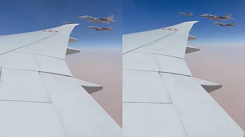 القوات الجوية السعودية ترافق طائرة رئيس الوزراء الهندي عند وصوله المملكة.. فيديو