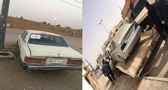 إنذار للمركبات التالفة والمعطلة قبل إزالتها بالحدود الشمالية