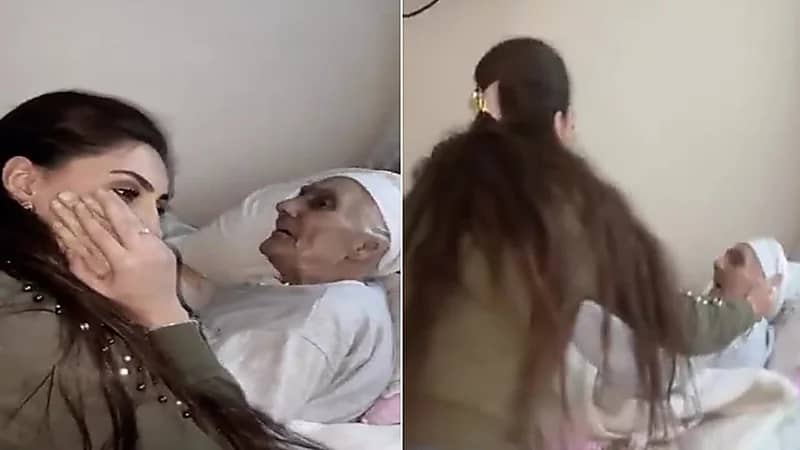 لحظة مؤثرة لفتاة تدخل على والدها المريض وتغني له.. فيديو