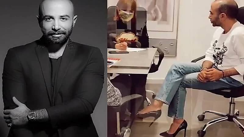 شاهد.. خبير تجميل لبناني يرتدي الكعب العالي ويثير الجدل