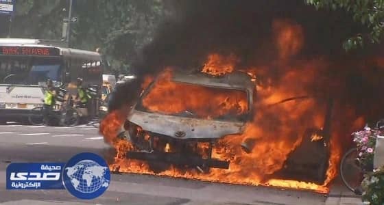 بالصور.. موجة الحر في نيويورك تتسبب في اشتعال تاكسي