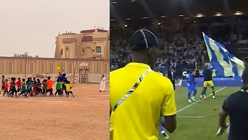 مجموعة أطفال يقلدون تالكسيا مع البليهي عندما تدخل ومنع غرز علم النصر .. فيديو