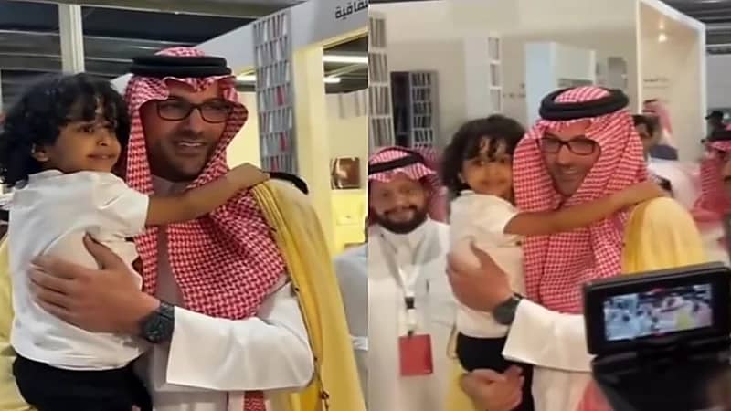 ردة فعل الأمير سعود على طفل نادى عليه أثناء مروره.. فيديو