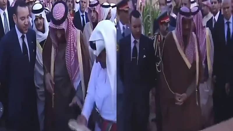 فيديو نادر لخادم الحرمين وملك المغرب محمد السادس بالعاذرية