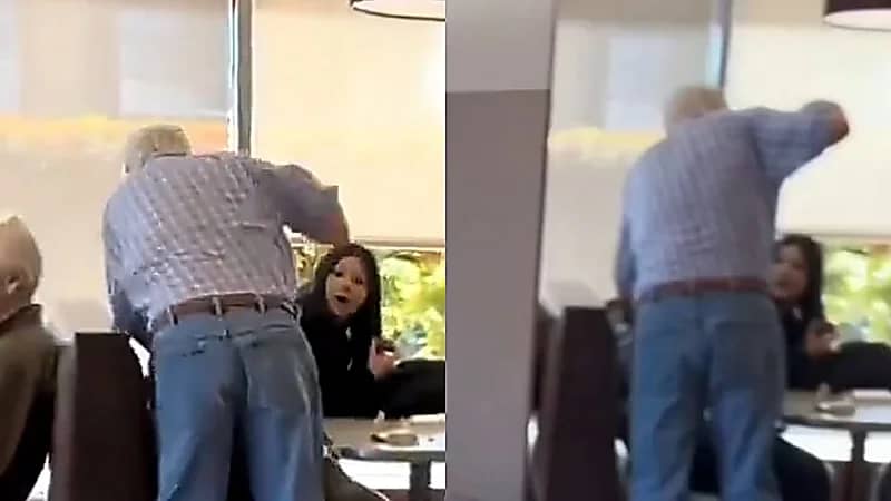 مسن يدافع عن زوجته ويواجه مراهقاً أساء الأدب.. فيديو