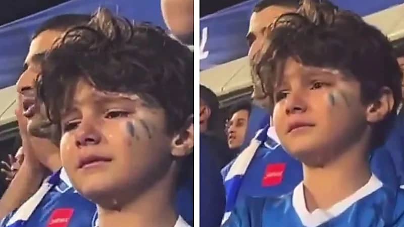 بكاء طفل هلالي بعد هدف ميشيل .. فيديو