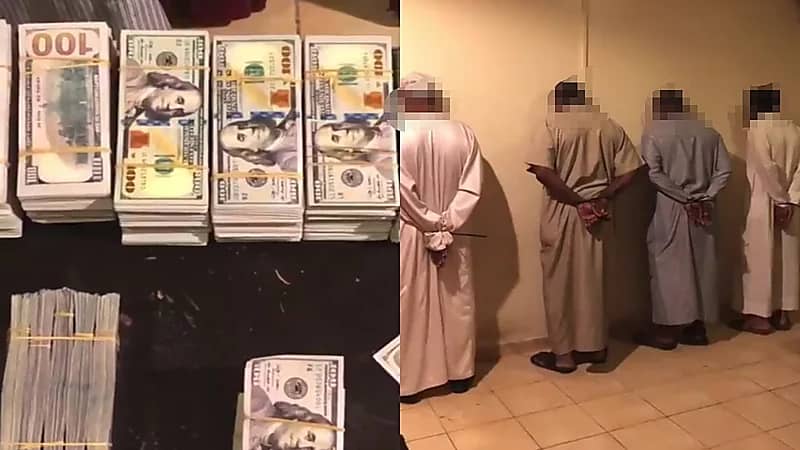 بالفيديو.. القبض على تشكيل عصابي لتزييف 500 ألف دولار بالرياض