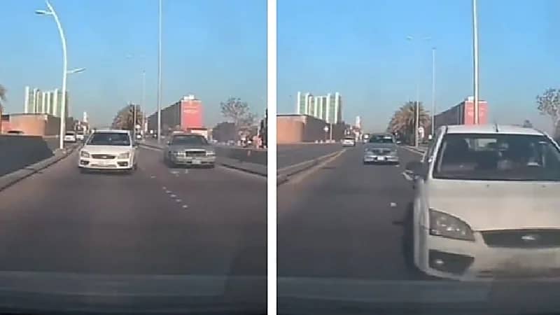 سائقة ترتكب مخالفة تتسبب في حادث لمركبتين.. فيديو