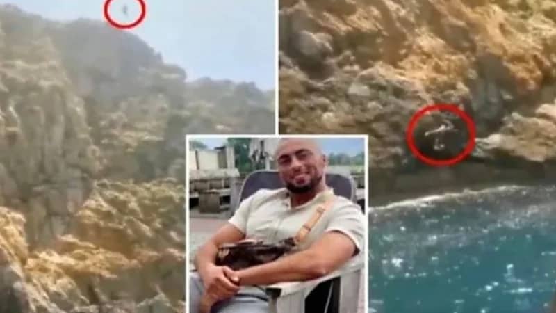 شاهد.. لحظة وفاة لاعب مغربي عندما حاول القفز من أعلى صخرة