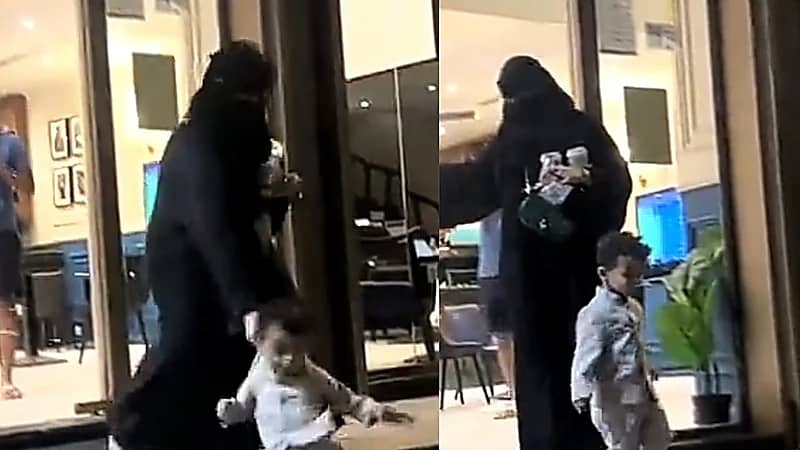 أم تُنقذ طفلها في اللحظة الأخيرة .. فيديو