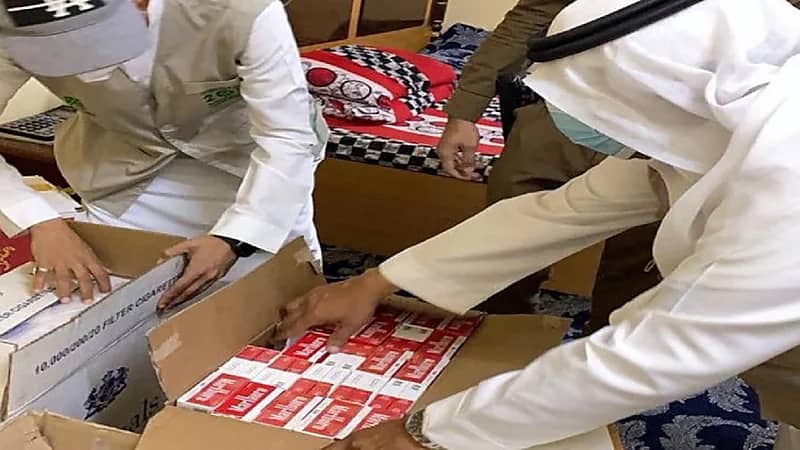 إتلاف 59 كيلو جرام من مواد التبغ المخالفة في نجران