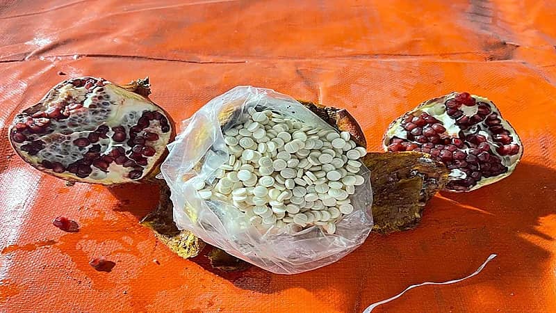 إحباط محاولة تهريب 2.4 مليون قرص إمفيتامين مخدر مخفية داخل شحنة فاكهة