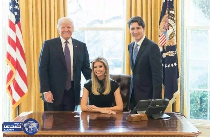 انتقادات واسعة حول  جلوس إيفانكا علي المكتب الرئاسي