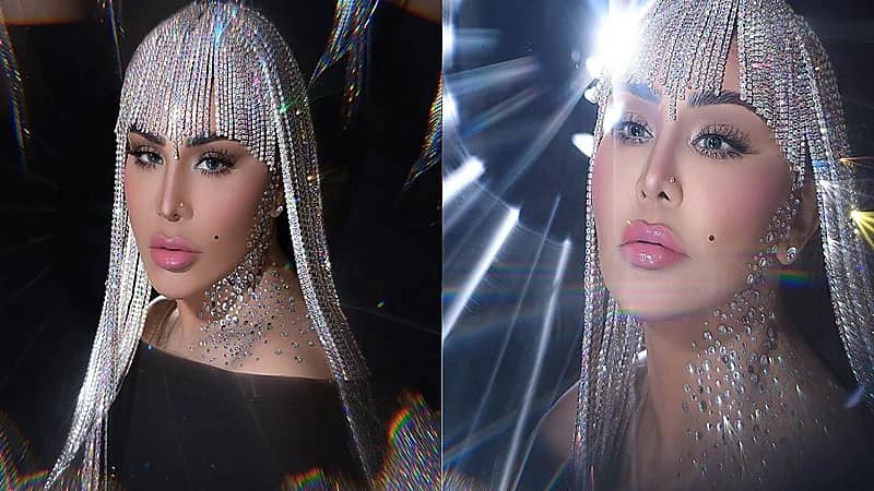 بالصور .. أحلام ترتدي باروكة مرصعة بالألماس