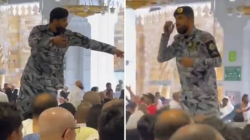 بالفيديو.. رجل أمن يتحدث عدة لغات لتسهيل عبور المعتمرين بالحرم المكي