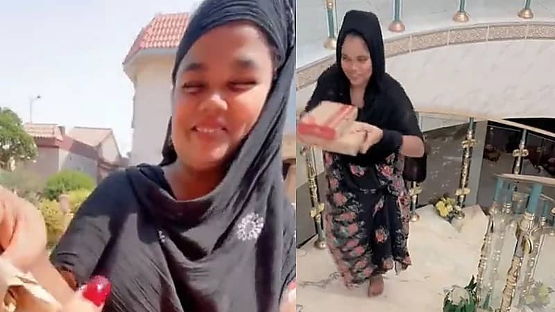 سيدة توثق لطافة عاملتها أثناء تقديمها الطعام وهي متبسمة وترقص    .. فيديو