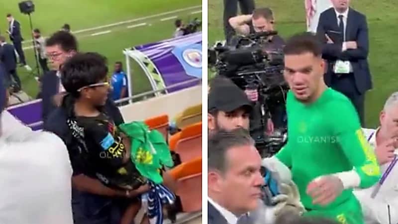 إيديرسون يهدي قميصه لطفل اتحادي .. فيديو