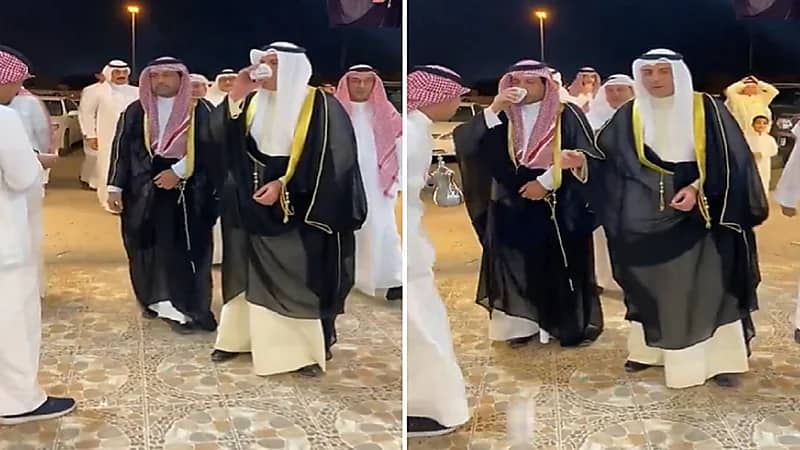 لقطة غريبة لشاب يكسر فناجين الضيوف بعد الشرب فيها.. فيديو