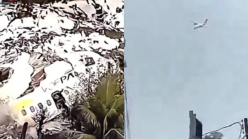 مشاهد صادمة من موقع سقوط الطائرة البرازيلية المنكوبة  ..  فيديو