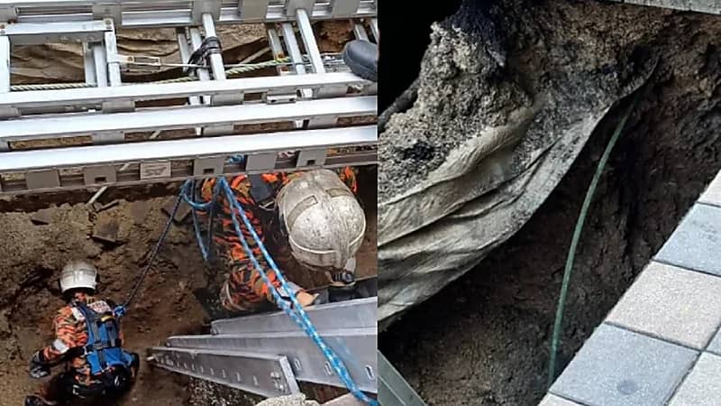 حفرة بالوعة تبتلع امرأة بشكل مفاجئ .. فيديو