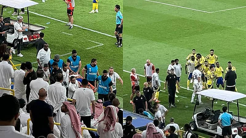 لحظة خروج سالم النجدي من المباراة محمولًا على نقالة .. فيديو