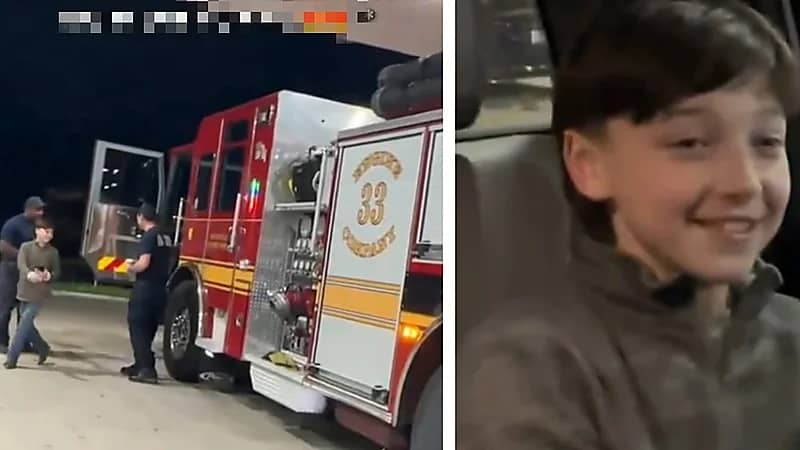 أم تشجع ابنها على تحقيق حلمه مع شاحنة إطفاء .. فيديو