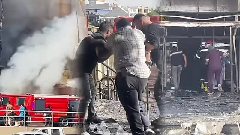 فوضى وهلع بعد حريق ضخم في مستشفى بالعراق.. فيديو