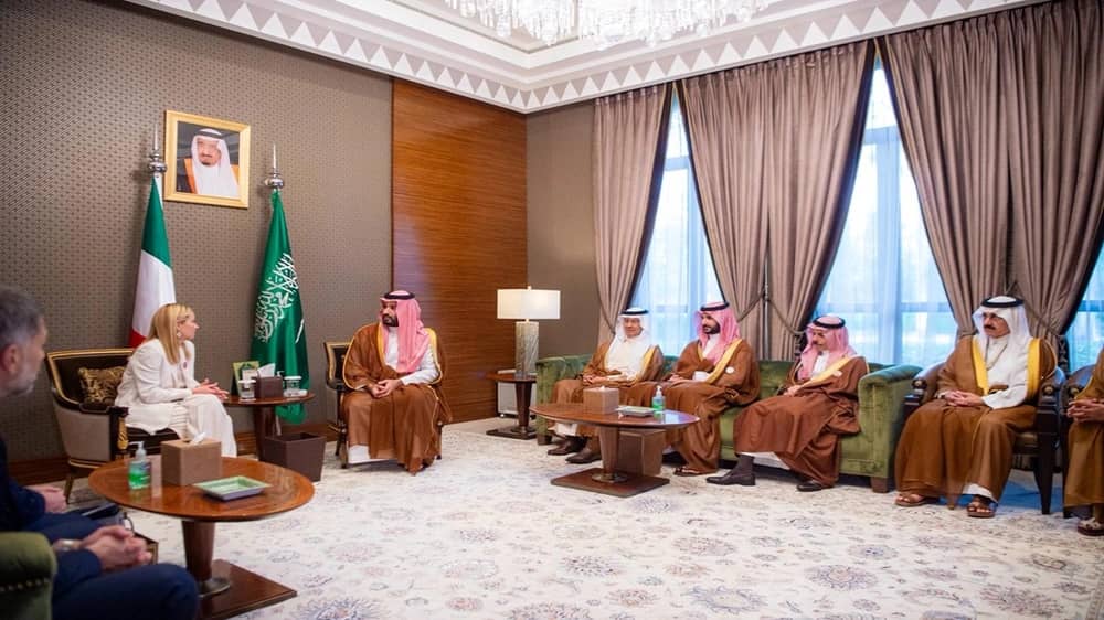 ولي العهد يلتقي رئيسة وزراء إيطاليا.. فيديو