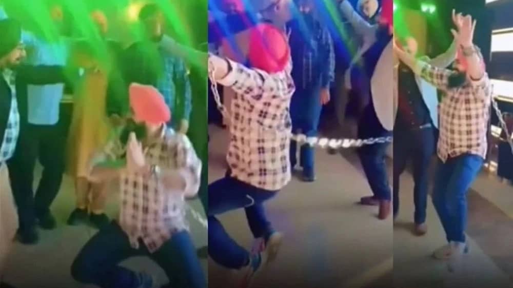 سجين هندي مكبل بالأصفاد يرقص في زفاف صديقه..فيديو