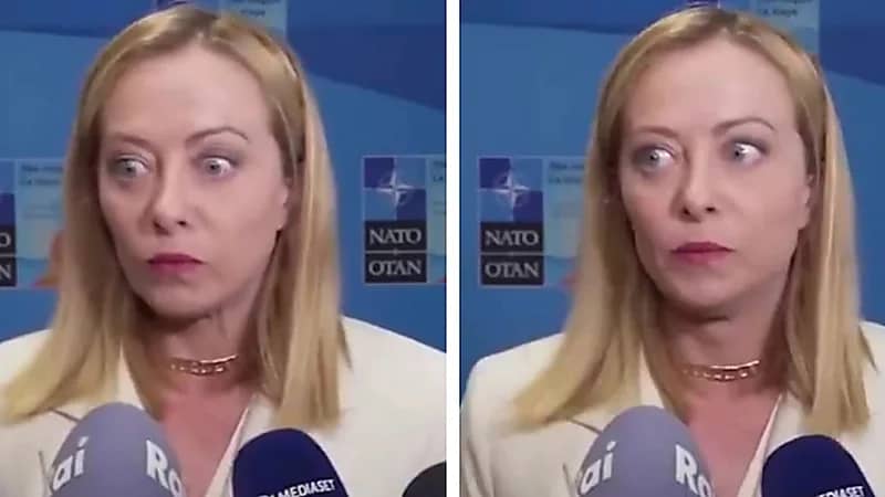 تعبيرات وجه غريبة لرئيسة وزراء إيطاليا خلال قمة الناتو تثير الجدل .. فيديو