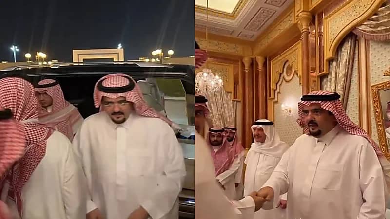 لحظة وصول الأمير عبدالعزيز بن فهد مقر عزاء جدته هيا العساف.. فيديو