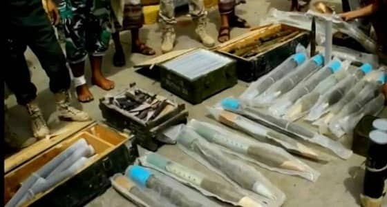 " الحزام الأمني " يضبط كميات من الأسلحة والذخيرة الحوثية بالضالع