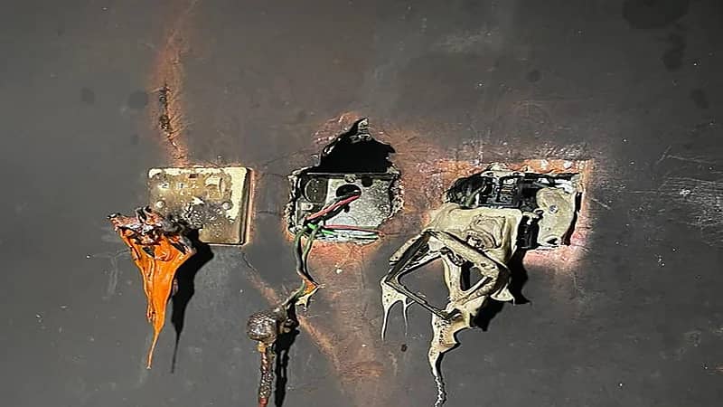 صور..إندلاع حريق جراء تماس كهربائي في جازان