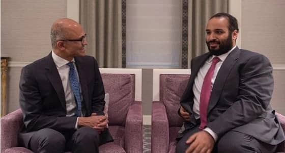 ولي العهد يلتقي الرئيس التنفيذي لـ " مايكروسوفت "