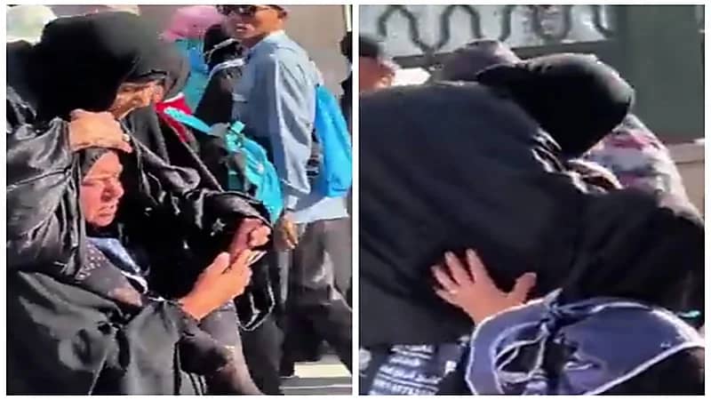 مشهد مؤثر لسيدة تحمل أمها على كتفها لأداء الصلاة في المسجد النبوي .. فيديو