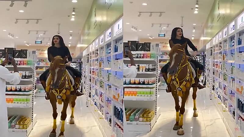 بلاغات ضد شهد الشمري بعد تجولها في صيدلية على الخيل.. فيديو
