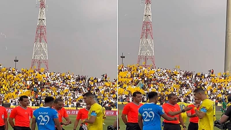 رونالدو قبل بداية اللقاء يصحح للحكم: أنا من يختار وليس سالم .. فيديو