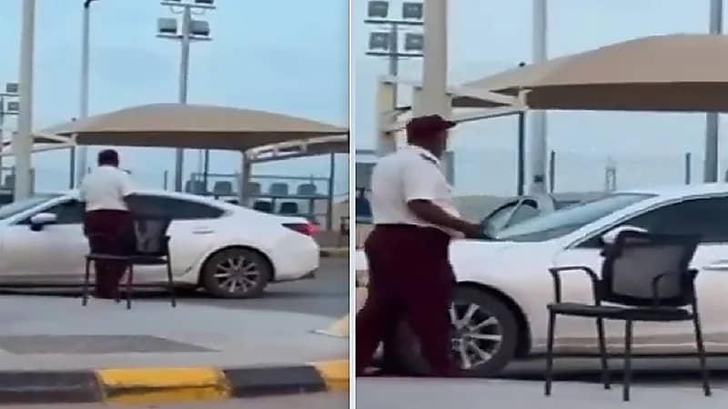 حارس أمن جامعي يتفقد أحوال الطلاب في اختباراتهم ويدعو لهم..فيديو