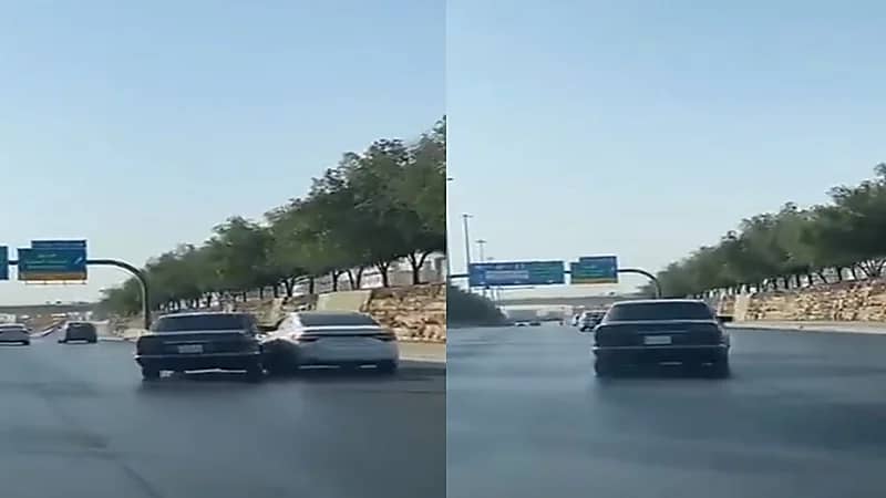 فيديو.. ضبط متهور تعمد صدم مركبة في الرياض