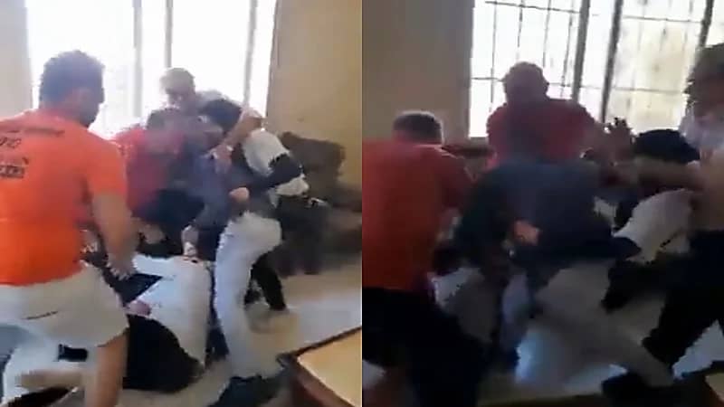 بالفيديو.. لحظة اعتداء رجل على طليقته وأخواتها