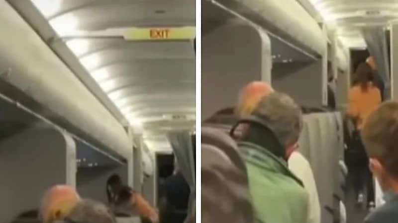 شاهد.. مضيفة طيران تتعرض للضرب من قبل راكب على متن طائرة