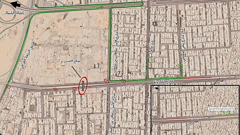 "المرور": إغلاق شارع المكرونة بجدة لإنشاء جسر مشاة