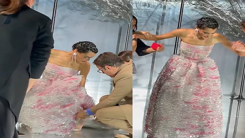 فيديو.. موقف محرج لعارضة أزياء في دبي