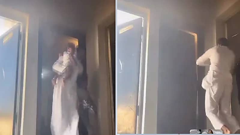 مواطن ينقذ عائلة كاملة من الإحتراق..فيديو