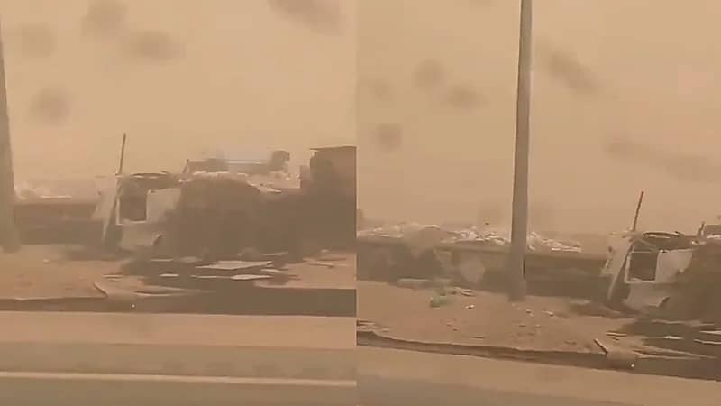 بالفيديو.. حوادث عدة بسبب الموجة الغبارية جنوب الأفلاج